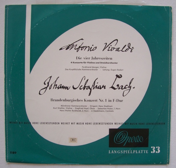 Antonio Vivaldi • Die vier Jahreszeiten LP • Ferdinand Mezger