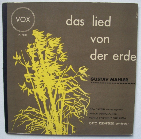 Gustav Mahler (1860-1911) • Das Lied von der Erde LP • Otto Klemperer