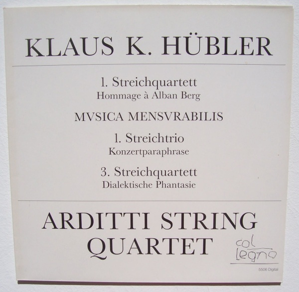 Arditti String Quartet: Klaus K. Hübler LP
