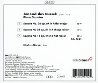 Jan Ladislav Dussek (1760-1812) • 3 Piano Sonatas CD