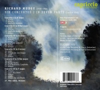 Richard Mudge (1718-1763) • Six Concertos in seven Parts CD
