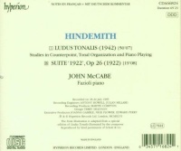 Paul Hindemith (1895-1963) • Ludus Tonalis • Suite "1922" CD