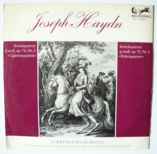 Haydn (1732-1809) • Streichquartett d-moll op. 76 Nr. 2 "Quintenquartett" LP • Loewenguth Quartett