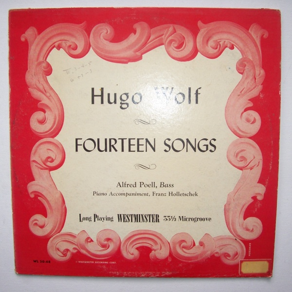 Hugo Wolf (1860-1903) • Fourteen Songs LP • Alfred Poell