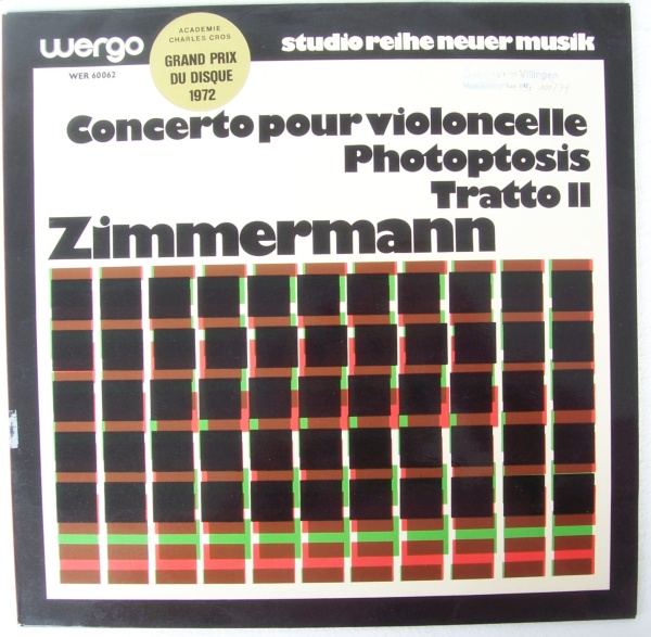 Bernd Alois Zimmermann (1918-1970) • Concerto pour Violoncelle LP
