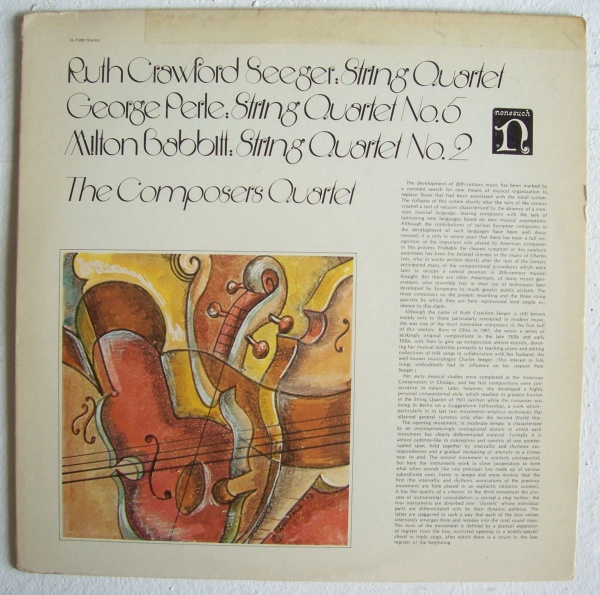 The Composers Quartet • Ruth Crawford Seeger | George Perle | Milton Babbitt LP