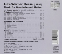 Lutz-Werner Hesse • Music for Mandolin and Guitar CD