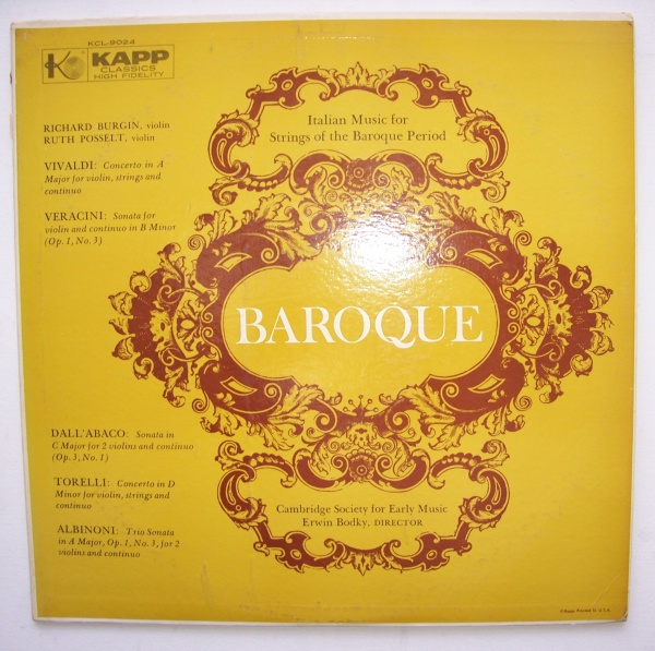 Baroque - Italian Music for Strings of the Baroque Period LP